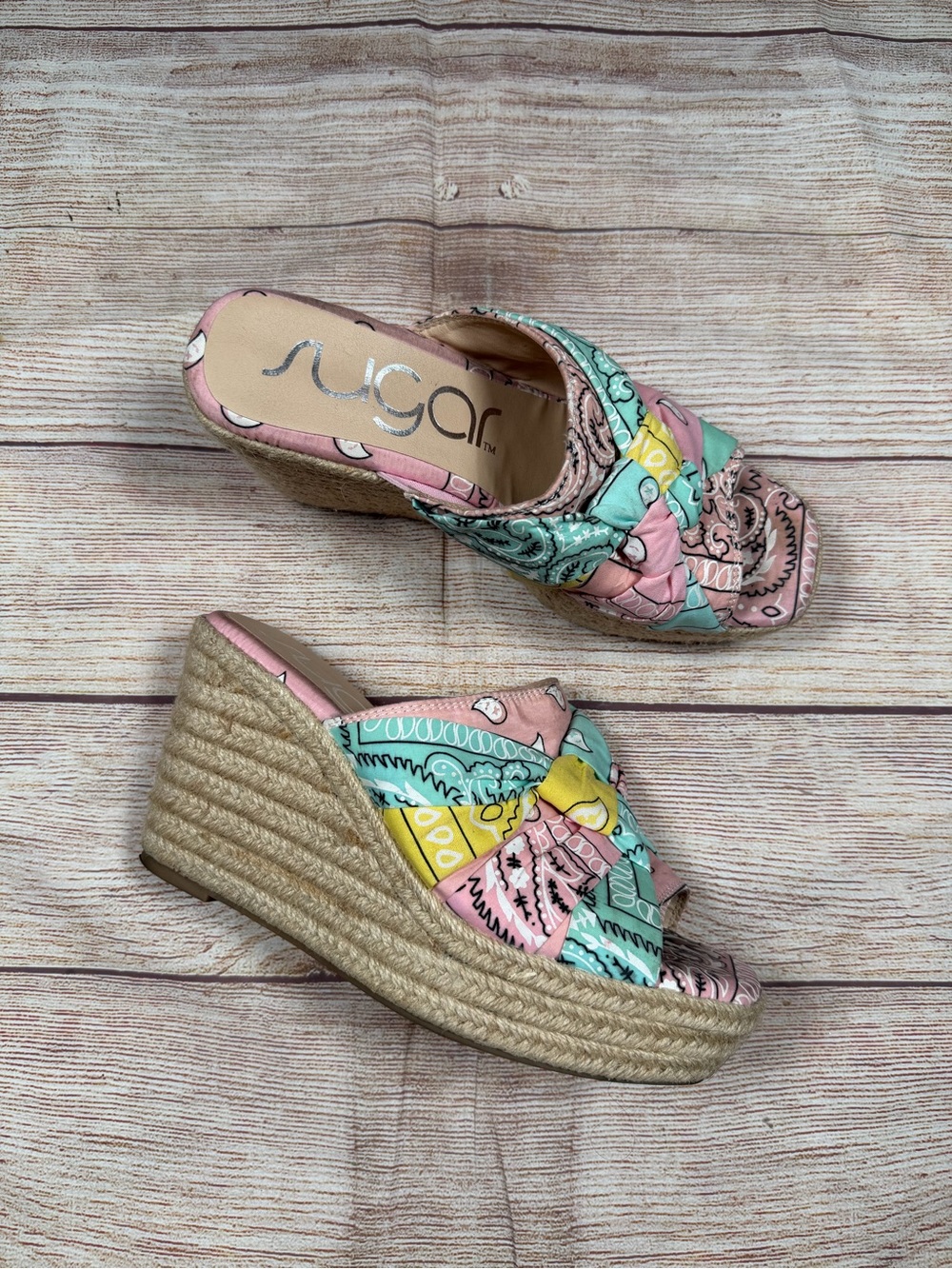 Sugar Harlem Espadrille Wedge - Pastel, Paisley, Preppy, Y2K Inspired